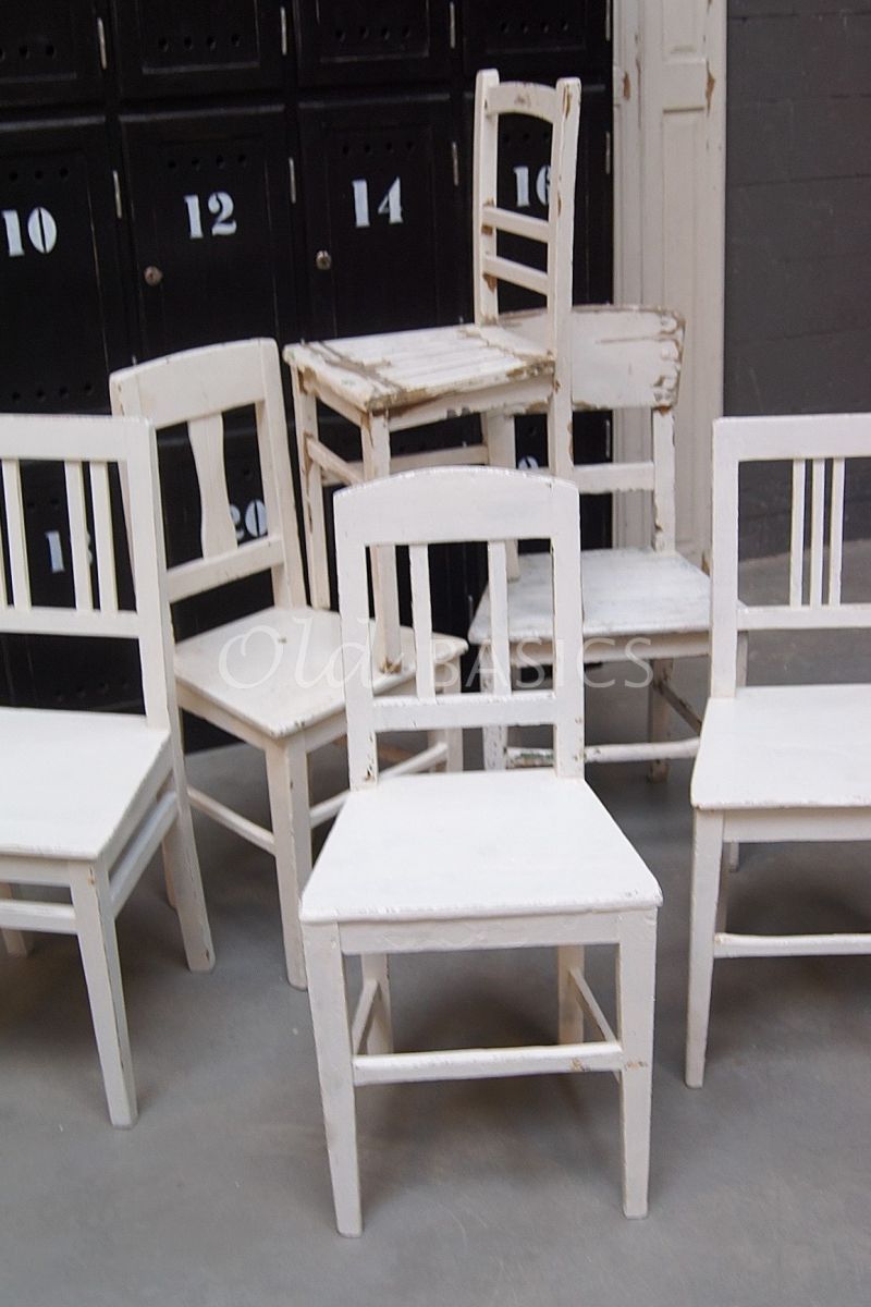 Houten stoel, wit, materiaal hout