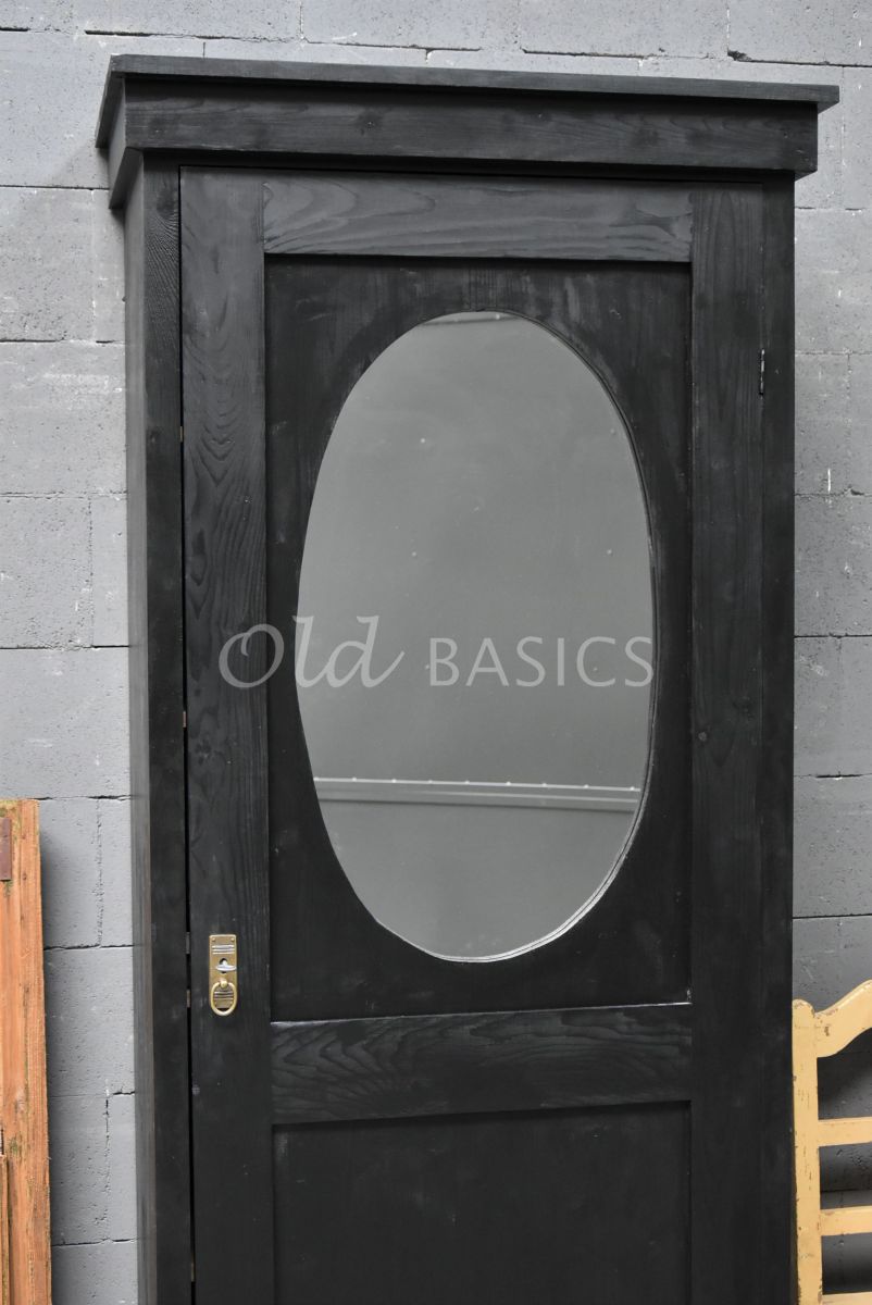 Detail van Kast Miroir, 1 deuren, RAL9005, zwart, materiaal hout