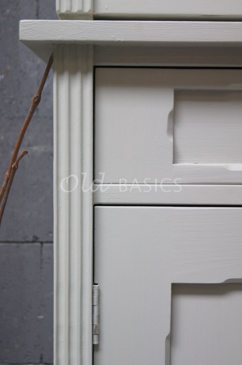 Detail van Boekenkast Alain, 2 deuren, RAL7032, grijs, materiaal hout