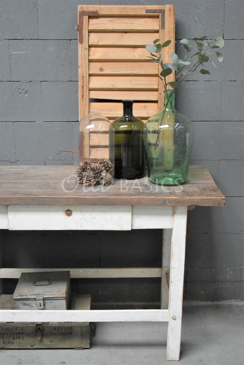Detail van Sidetable, wit, naturel, materiaal hout