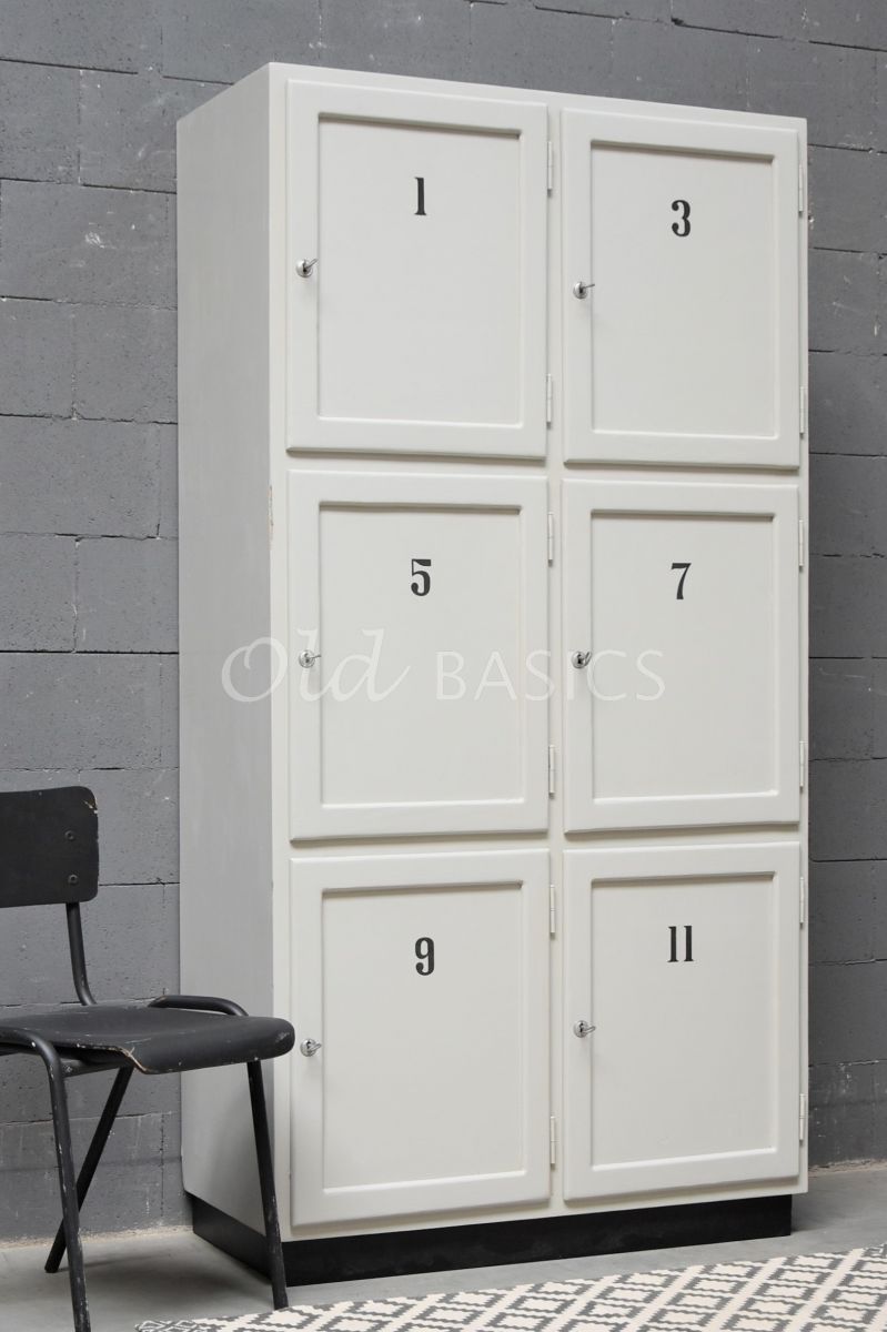 Lockerkast Numero, 2 deuren, RAL7044, grijs, materiaal hout
