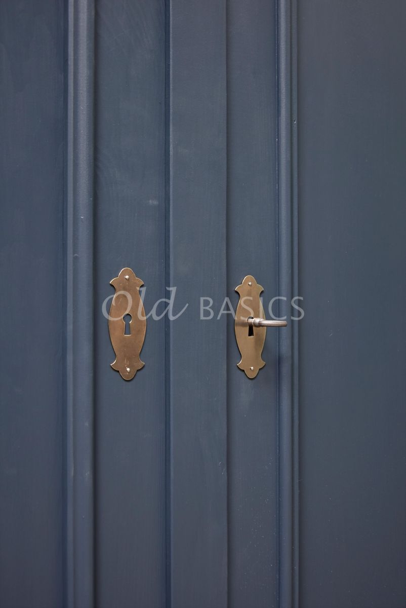 Detail van Kast Amiens, 2 deuren, RAL5008, blauw, materiaal hout