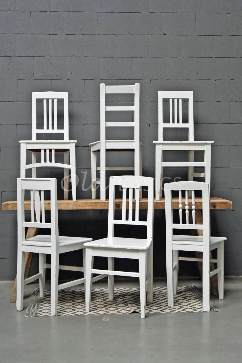 Houten stoel, wit, materiaal hout