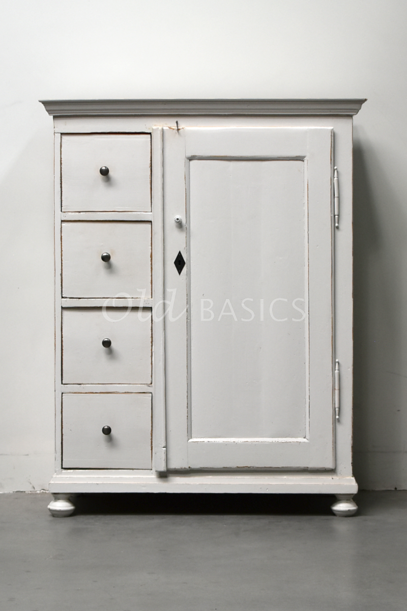 Detail van Broodkast, wit, materiaal hout