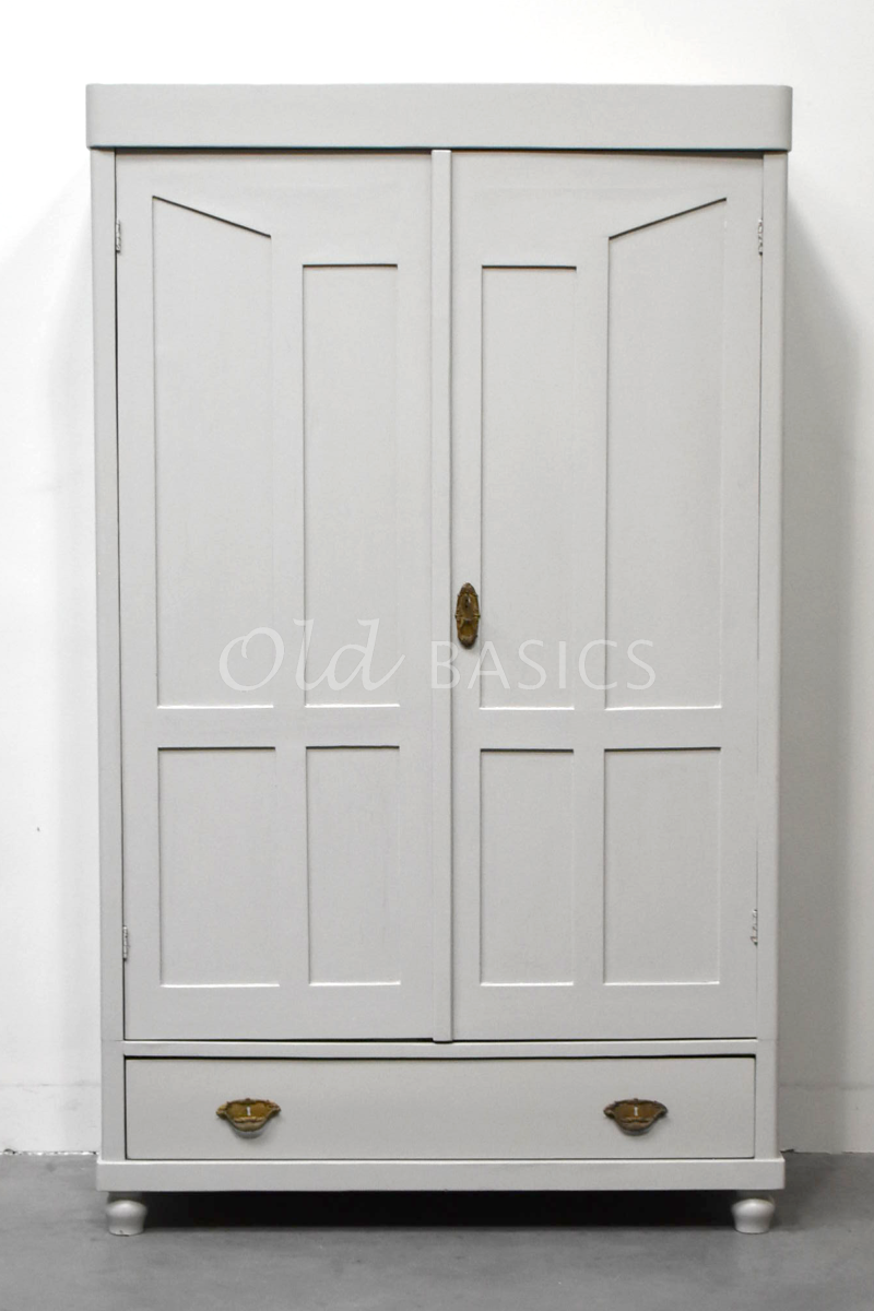 Detail van Kledingkast, grijs, materiaal hout