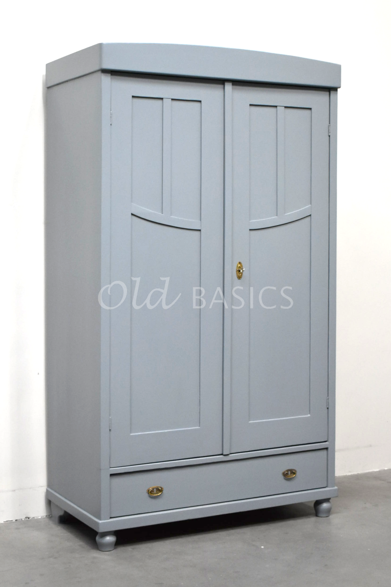 Kledingkast, grijs, blauw, materiaal hout