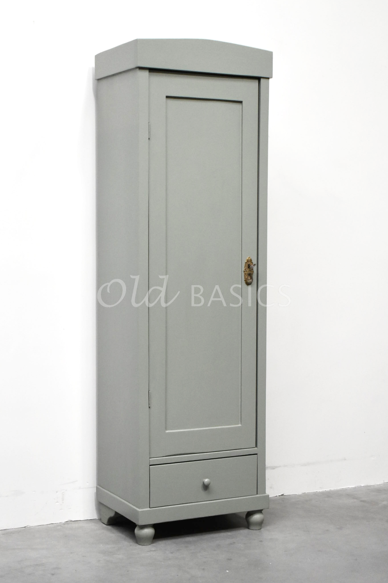 Smalle kast links, grijs, groen, materiaal hout