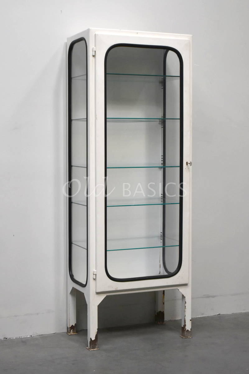 Oude Apothekerskast, wit, materiaal staal