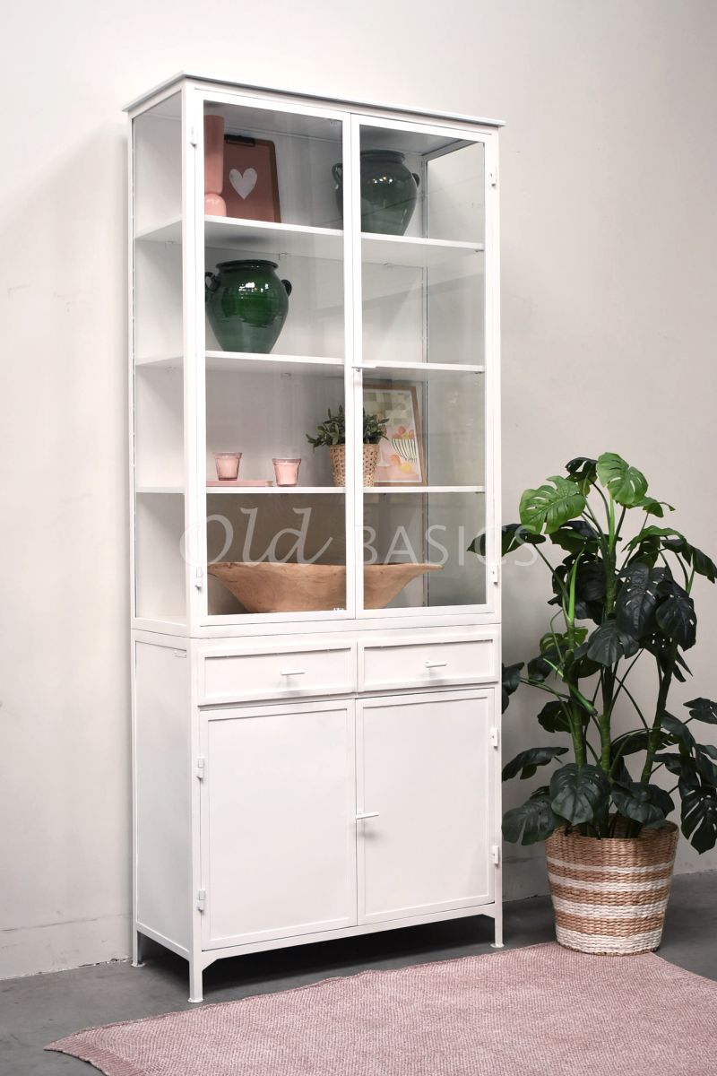 Detail van Apothekerskast Ivar Ladre Blanc, wit, materiaal staal