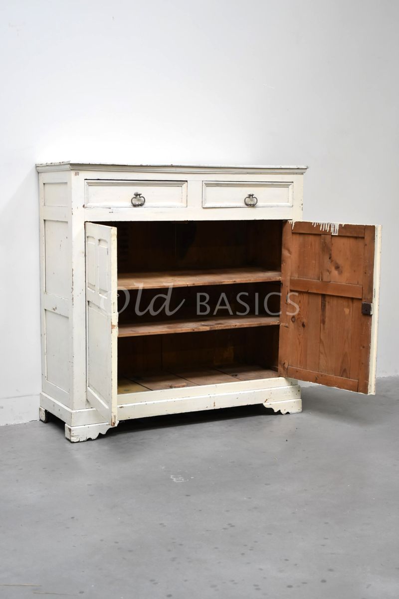 Detail van Opbergkast, wit, materiaal hout
