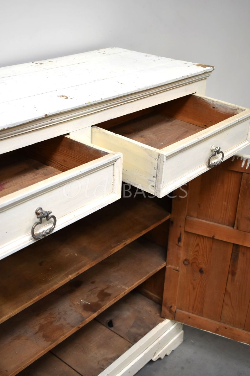 Detail van Opbergkast, wit, materiaal hout