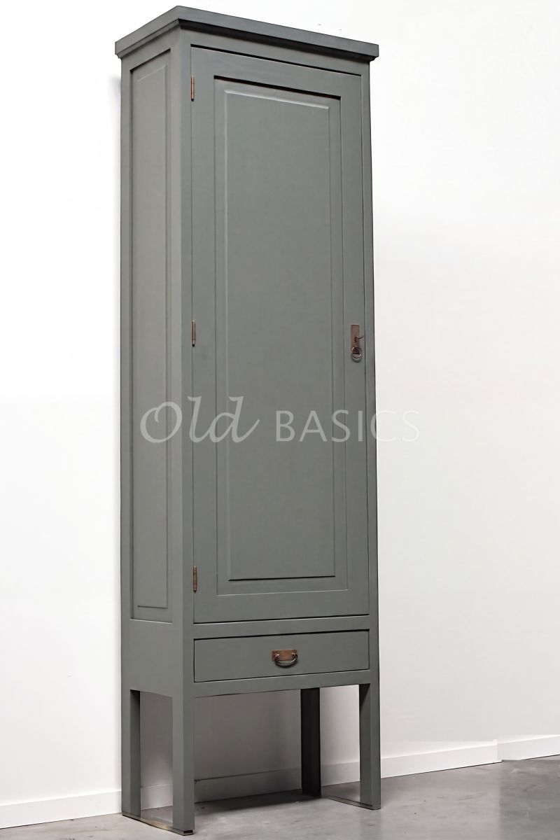 Smalle kast Vertou, 1 deuren, RAL7009, groen, grijs, materiaal hout